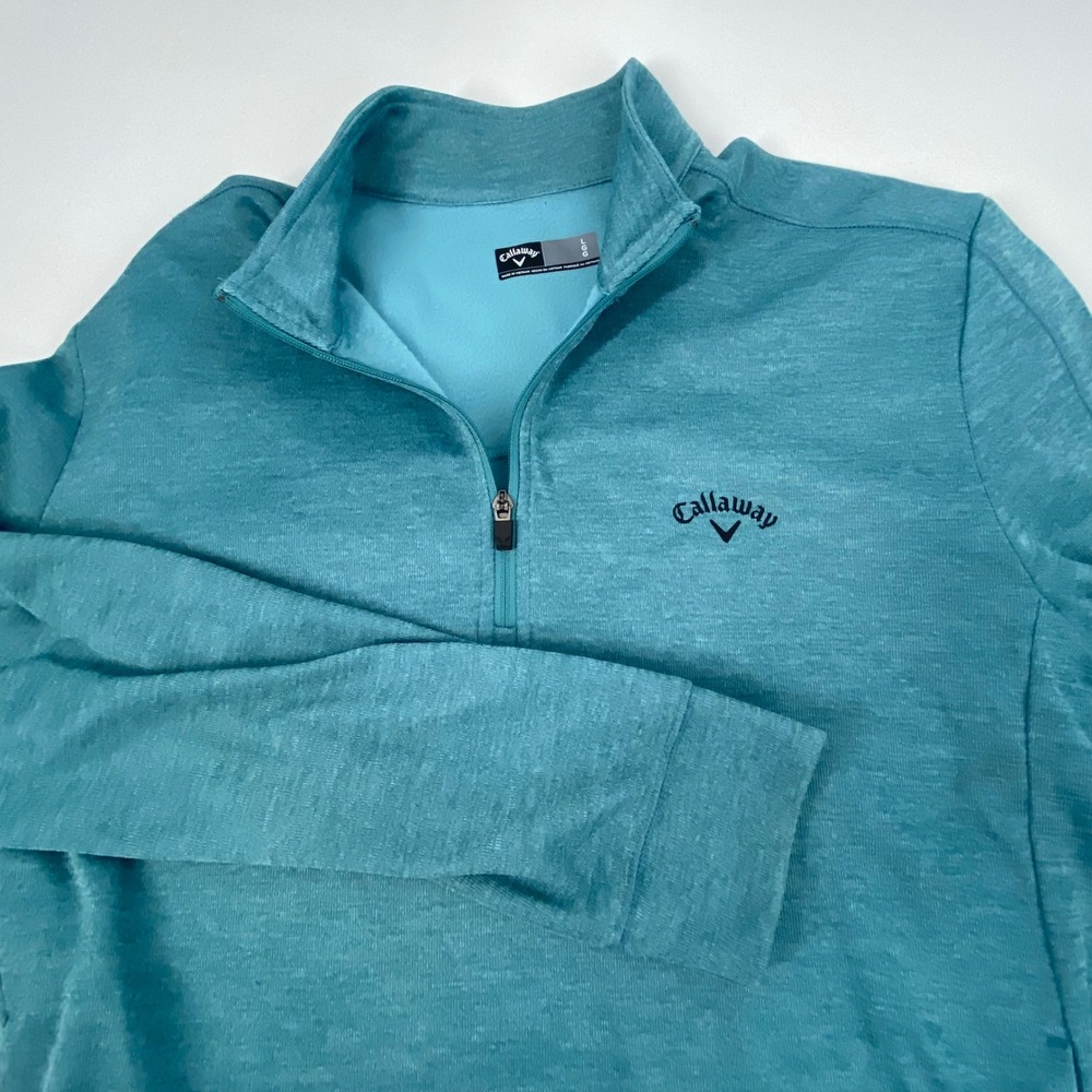Callaway‎ Men's Golf/ Activewear Pullover 1/4 Zip Long Sleeve Aqua Blue Size Lrg